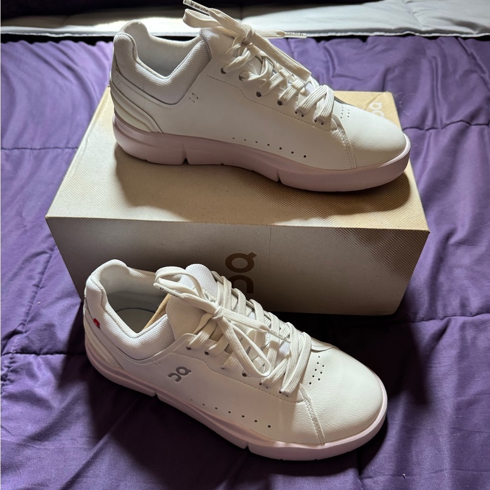 On Running Women's White and Pink Sneakers